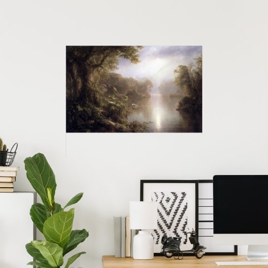 フレデリック・エドウィン教会の熱帯の朝 ポスター (ホームオフィス)