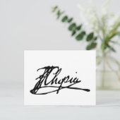 フレデリック・ショパンの署名 ポストカード (スタンド正面)