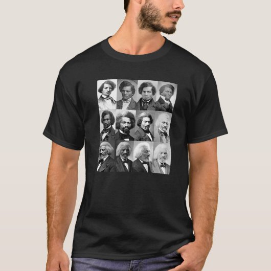 フレデリック・ダグラスの生涯 レトロ黒人歴史月間モノ Tシャツ (正面)