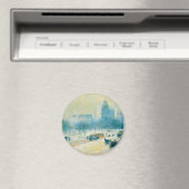 フレデリック・チャイルド・ハッサムによるユニオンスクエアの冬 マグネット (インサイチュ (食洗機))