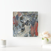 フレデリック・チルドハサムによる57通りのフラグ スクエア壁時計 (ホーム)