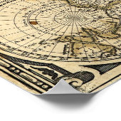 フレデリック・デ・ウィットによる1660年世界地図 ポスター (角)