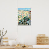 フレデリック・ハサムによる南フランスの都市の眺め ポスター (キッチン)