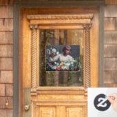 フレデリック・バジル – 牡丹の若い女性 ウィンドウサイン (ホームデコレーション)