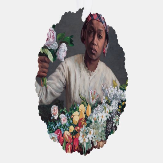 フレデリック・バジル – 牡丹の若い女性 オーナメントカード (右)