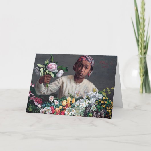 フレデリック・バジル – 牡丹の若い女性 カード (正面)