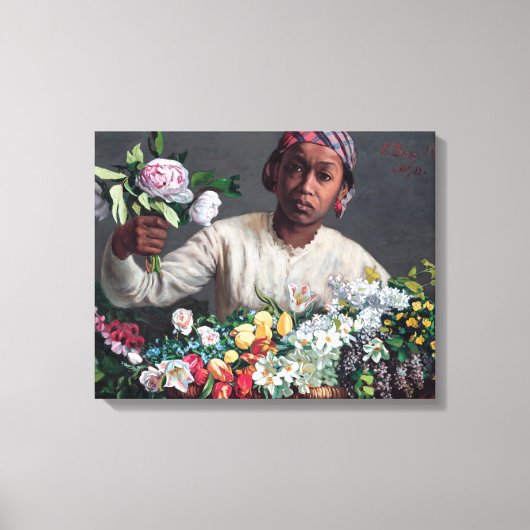 フレデリック・バジル – 牡丹の若い女性 キャンバスプリント (正面)