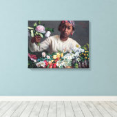 フレデリック・バジル – 牡丹の若い女性 キャンバスプリント (インサイチュ (ウッドフロア))