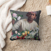 フレデリック・バジル – 牡丹の若い女性 クッション (ブランケット)