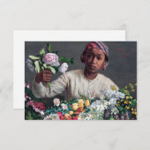 フレデリック・バジル – 牡丹の若い女性 サンキューカード (正面/裏面)