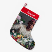 フレデリック・バジル – 牡丹の若い女性 スモールクリスマスストッキング (正面 (吊り時))