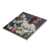 フレデリック・バジル – 牡丹の若い女性 タイル (側面)