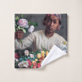 フレデリック・バジル – 牡丹の若い女性 バスタオルセット (ウォッシュタオル)