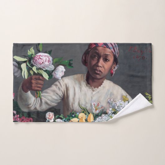 フレデリック・バジル – 牡丹の若い女性 バスタオルセット (ハンドタオル)