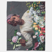 フレデリック・バジル – 牡丹の若い女性 フリースブランケット (正面)