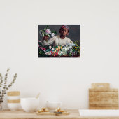 フレデリック・バジル – 牡丹の若い女性 ポスター (キッチン)