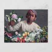 フレデリック・バジル – 牡丹の若い女性 ポストカード (正面)