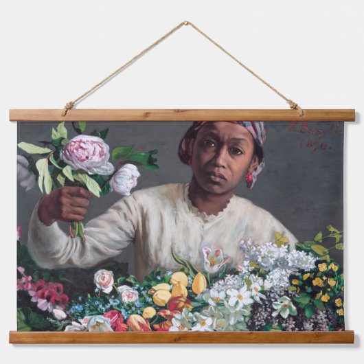 フレデリック・バジル – 牡丹の若い女性 吊り下げ型タペストリー (正面)