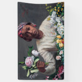 フレデリック・バジル – 牡丹の若い女性 横断幕 (縦)