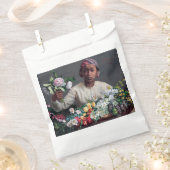 フレデリック・バジール - ピオニーを持つ若い女性 フェイバーバッグ (クリップ留めされた状態)