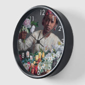 フレデリック・バジール - 少女と芍薬 壁時計 (傾斜)