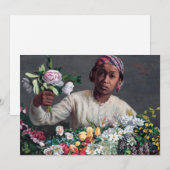 フレデリック・バジール - 若い女性と芍薬 招待状 (正面/裏面)