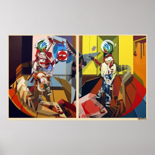 フレデリック・ベルアンガーfemme&homme jambes croisees ポスター (正面)