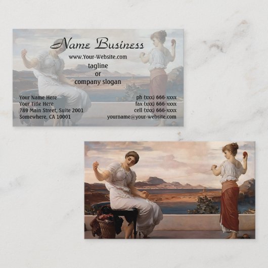 フレデリック・レイトンによるスケッチの曲げ 名刺 (正面/裏面)