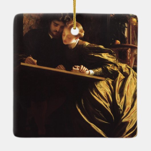 フレデリック・レイトン卿による画家のハネムーン セラミックオーナメント (裏面)