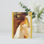 フレデリック・レイトン・ガールと果物のバスケットCC0677 ポストカード (スタンド正面)