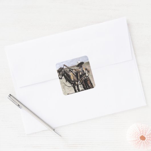 フレデリック・レミントンによるテキサス州のメキシコのバッカロ スクエアシール (封筒)