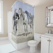 フレデリック・レミントンによるプレーンズのトルーパー シャワーカーテン (インサイチュ)
