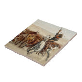 フレデリック・レミントンによるラウンドアップウェスタン・アート タイル (側面)