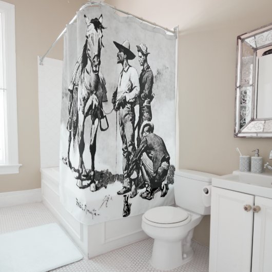 フレデリック・レミントンによる第3騎兵 シャワーカーテン (インサイチュ)
