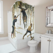 フレデリック・レミントンによる『ムース狩り』 シャワーカーテン (インサイチュ)