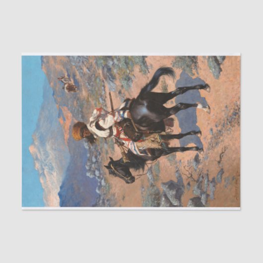 フレデリック・レミントンのインディアン・トラッパー 薄葉紙 (正面)