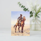 フレデリック・レミントンの西部芸術「黒騎兵隊員」 ポストカード (スタンド正面)
