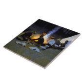 フレデリック・レミントンの「狩人の夕食」 タイル (側面)