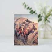 フレデリック・レミントン・ウェスタン・アート「アパッチ・アンブッシュ」 ポストカード (スタンド正面)