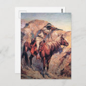フレデリック・レミントン・ウェスタン・アート「アパッチ・アンブッシュ」 ポストカード (正面/裏面)