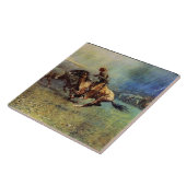 フレデリック・レミントン・ウェスタン・アート「スタンピード」 タイル (側面)