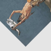 フレデリック・レミントン・ウェスタン・アート「バフを誘う 薄葉紙 (詳細)