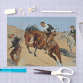 フレデリック・レミントン・ウェスタン・アート「彼を自由にする」 薄葉紙 (クラフト)