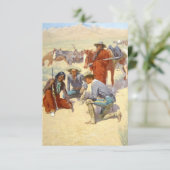 フレデリック・レミントン・ウェスタン・アート「砂の地図」 サンキューカード (スタンド正面)