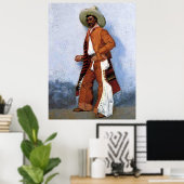 フレデリック・レミントン・ウェスタン・アート「A Vaquero」 ポスター (ホームオフィス)