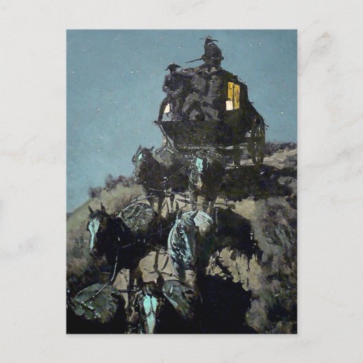 フレデリック・レミントン「ザ・オールド・ステージコーチ」 ポストカード (正面)