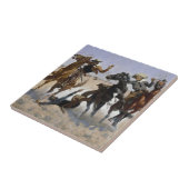 フレデリック・レミントン – 同志を助ける タイル (側面)