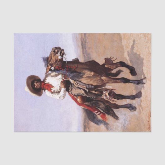 フレデリック・レミントン 西部劇アート「連隊の斥候」 薄葉紙 (正面)