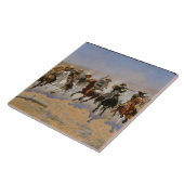 フレデリック·レ絵画ミントンの「材木のための駆け足」 タイル (側面)