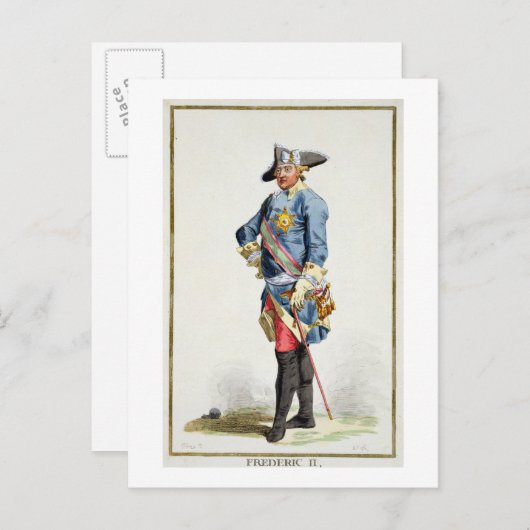フレデリックII「ザ素晴らし」(1712-86)プロシアの王 ポストカード (正面/裏面)